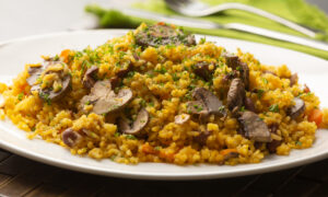 receta de arroz con champiñones